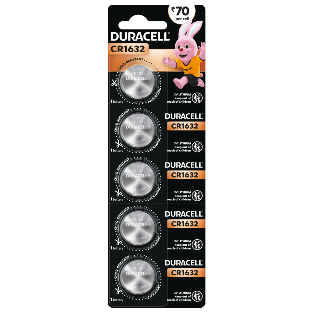 DURACELL 1632 Lithium Coin Battery Pack of 4